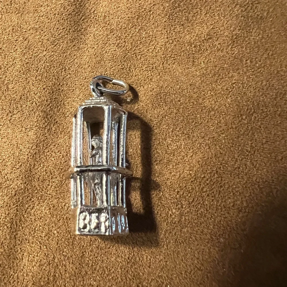 Silver Tone Bermuda traffic cop Charm Pendant - Silver